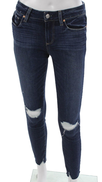 Paige Womens Ankle Jeans Mid Rise Blue Size 25