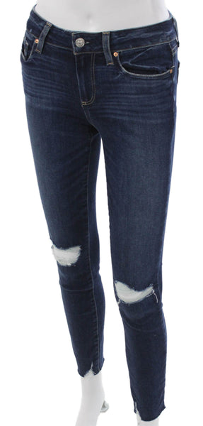 Paige Womens Ankle Jeans Mid Rise Blue Size 25
