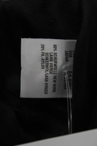 Escada Womens Black Wool Check Blazer Zip Size 44