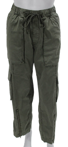 Abercrombie & Fitch Womens Cargo Pants Green Cotton Drawstring Size S