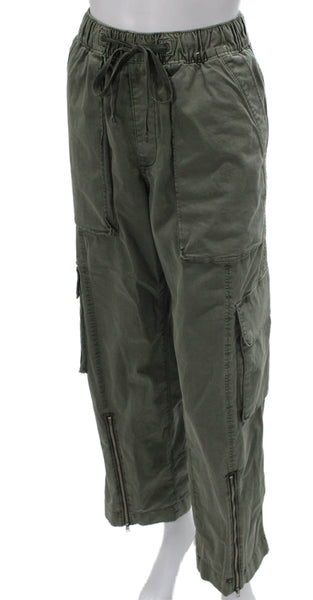 Abercrombie & Fitch Womens Cargo Pants Green Cotton Drawstring Size S