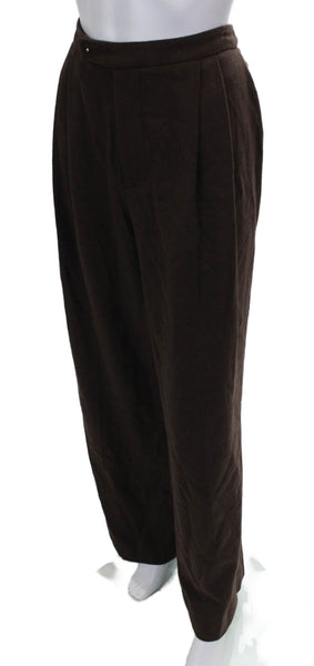 Vince Women Dress Pants Brown Wool Button 30in Inseam Size 12