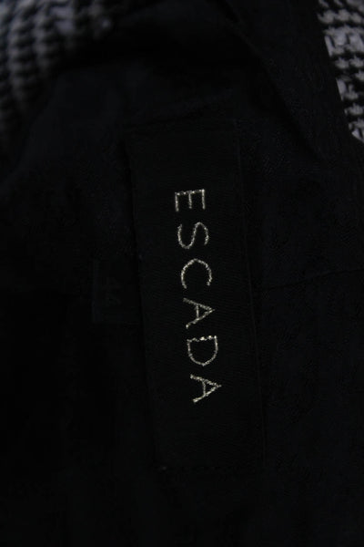 Escada Womens Black Wool Check Blazer Zip Size 44