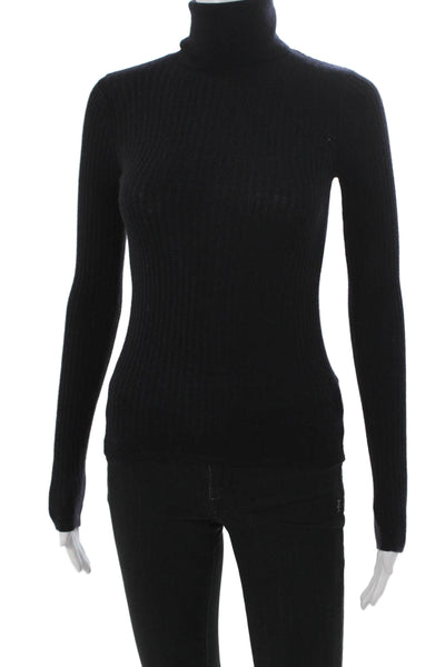 DKNY Women Turtleneck Pullover Black Wool Long Sleeve Size PP