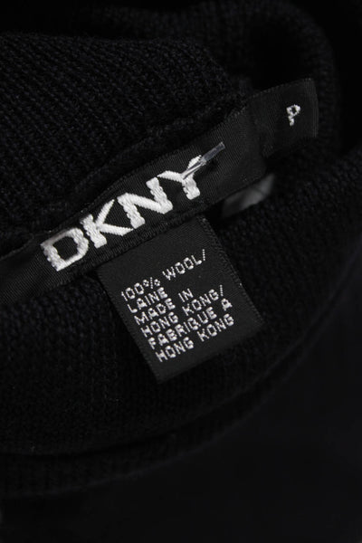 DKNY Women Turtleneck Pullover Black Wool Long Sleeve Size PP