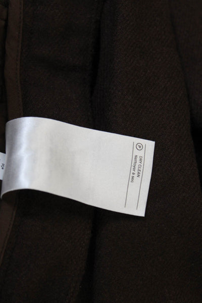 Vince Women Dress Pants Brown Wool Button 30in Inseam Size 12