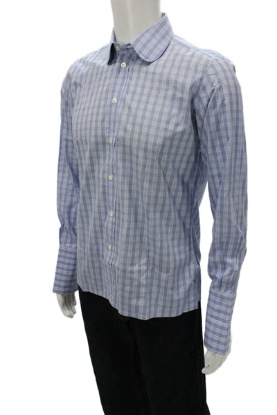 Ascot Chang Men's Casual Long Sleeves Button Down Plaid Shirt Size S