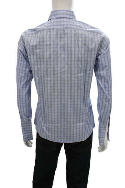 Ascot Chang Men's Casual Long Sleeves Button Down Plaid Shirt Size S
