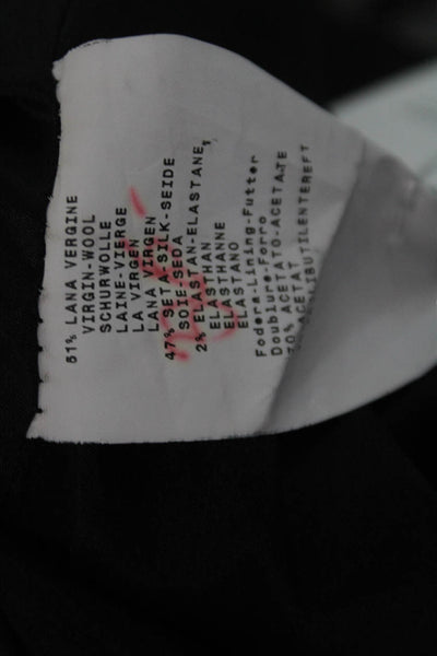 Armani Collezioni Womens Black Wool Check Blazer Long Sleeve Size 16