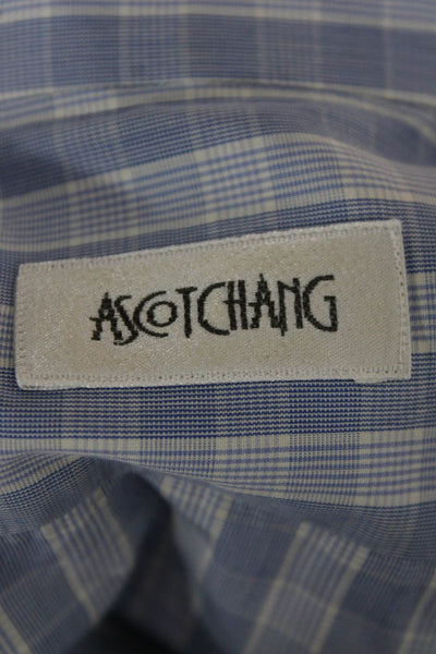 Ascot Chang Men's Casual Long Sleeves Button Down Plaid Shirt Size S