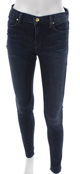J Brand Women Skinny Jeans Blue Viscose Mid Rise Button Fly Size 28
