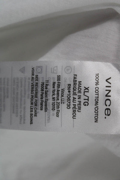 Vince Women Tunic Tank Cotton Sleeveless Crew Neck White Spring Size XL