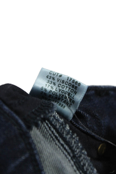J Brand Women Skinny Jeans Blue Viscose Mid Rise Button Fly Size 28