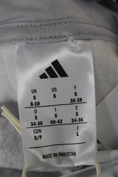 Adidas Women Pullover Hoodie Gray Cowl Neck Cotton Long Sleeve Size S