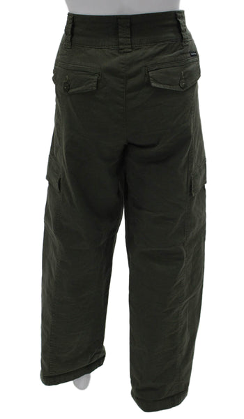 Sanctuary Womens Cargo Pants Green Cotton Zip Inseam 32 Size 28