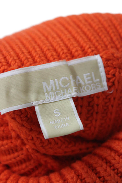 Michael Michael Kors Women Sleeveless Turtleneck Sweater Vest Orange Size S