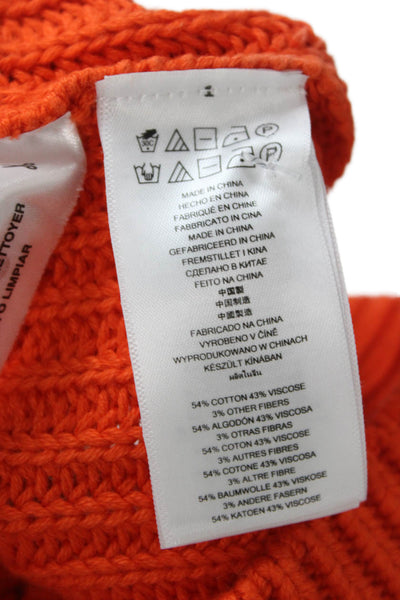 Michael Michael Kors Women Sleeveless Turtleneck Sweater Vest Orange Size S