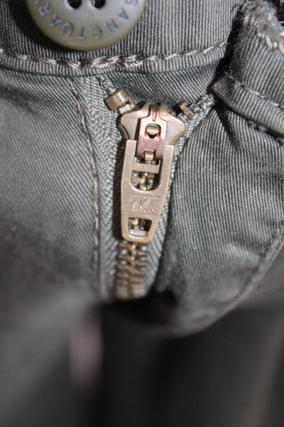 Sanctuary Womens Cargo Pants Green Cotton Zip Inseam 32 Size 28