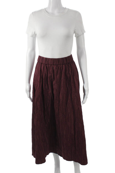 Marie Oliver Women A-Line Skirt Red Long Cotton Size 2XS
