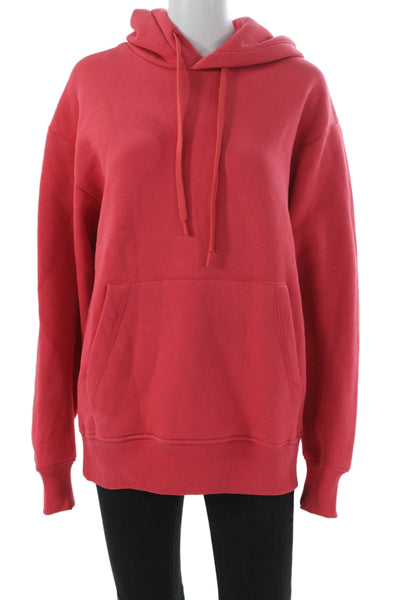 Zara Women Pullover Hoodie Red Cotton Long Sleeve Size S