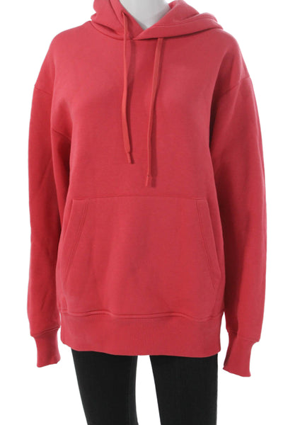 Zara Women Pullover Hoodie Red Cotton Long Sleeve Size S