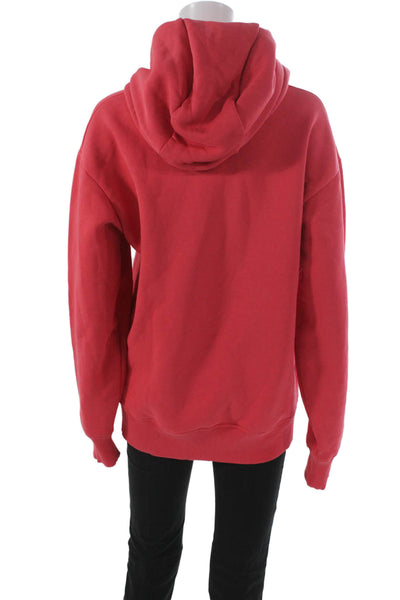 Zara Women Pullover Hoodie Red Cotton Long Sleeve Size S