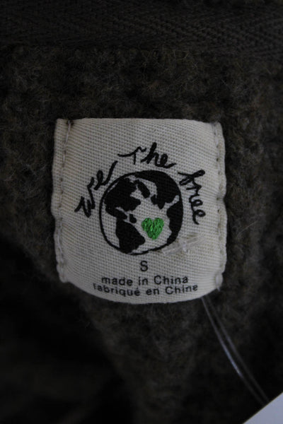 We The Free Women Collared Green Cardigan Long Sleeve Size S