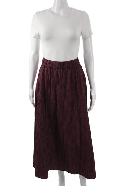 Marie Oliver Women Red Maxi Skirt Long Cotton Solid Size L