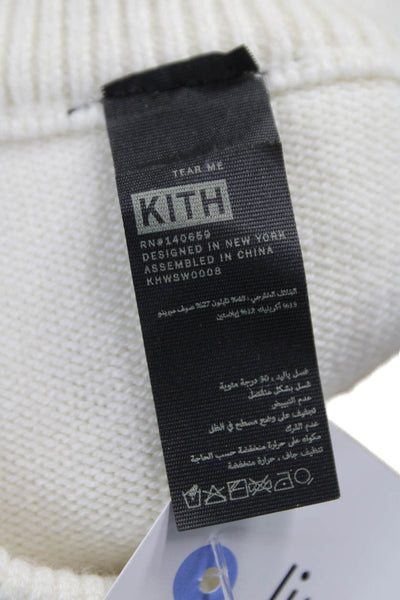 Kith Womens Ivory Argyle Cotton Blend Straight Pencil Skirt Size XS