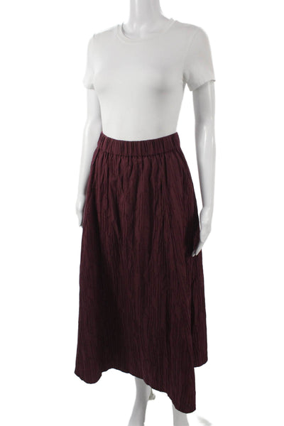 Marie Oliver Women Red Maxi Skirt Long Cotton Solid Size L