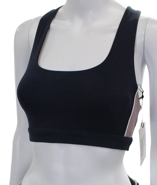 Splits 59 Womens Racerback Paneled Detail Sports Bra Blue Size XS