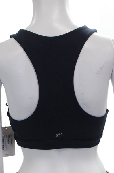 Splits 59 Womens Racerback Paneled Detail Sports Bra Blue Size XS