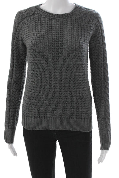 Zara Women Pullover Sweater Gray Acrylic Crew Neck Long Sleeve Size M