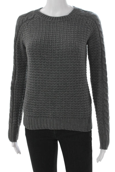Zara Women Pullover Sweater Gray Acrylic Crew Neck Long Sleeve Size M