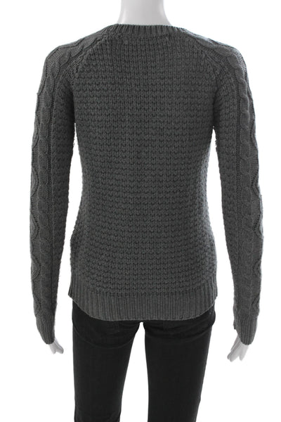 Zara Women Pullover Sweater Gray Acrylic Crew Neck Long Sleeve Size M