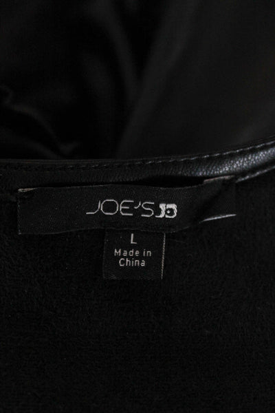 Joes Womens Blouse Black Round Neck Short Sleeve 100% Polyurethane Size L