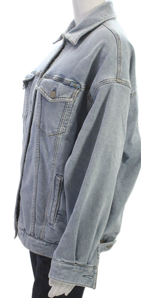 Faherty Unisex Adults Blue Cotton Basic Jacket Button Closure Size M