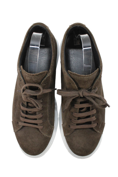 Marechiaro 1962 Mens Lace Up Round Toe Suede Sneakers Brown White Size 43.5