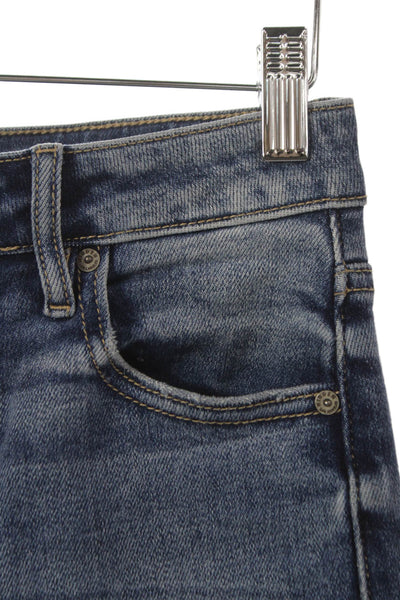 Hidden Women Wide-Leg Jeans Blue Cotton Button Fly Low Rise Inseam 30 Size 24