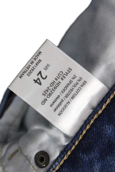 Hidden Women Wide-Leg Jeans Blue Cotton Button Fly Low Rise Inseam 30 Size 24