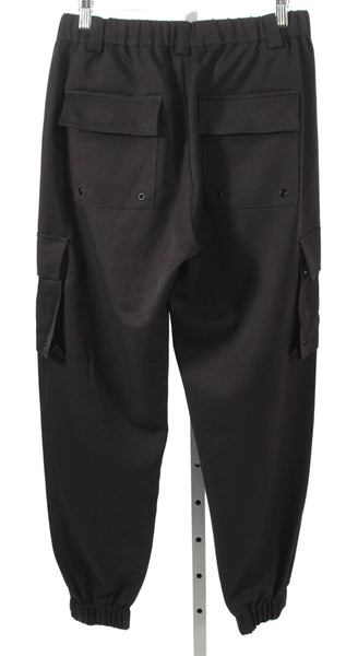 Sylc Unisex Cargo Pants Black Terylene Pull On Size M