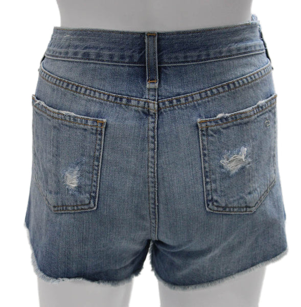 Rag & Bone Jean Womens Cut-Off Blue Cotton Button Shorts Size 27
