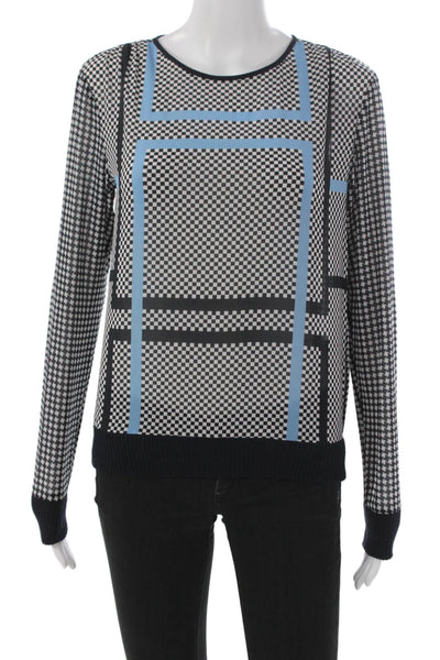 Michael Michael Kors Women Pullover Black Check Polyester Long Sleeve Size XS