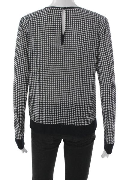 Michael Michael Kors Women Pullover Black Check Polyester Long Sleeve Size XS