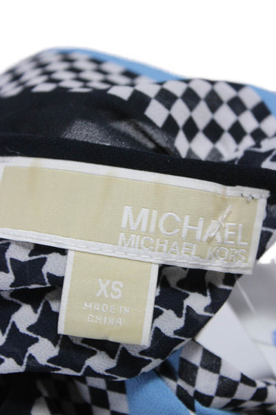 Michael Michael Kors Women Pullover Black Check Polyester Long Sleeve Size XS