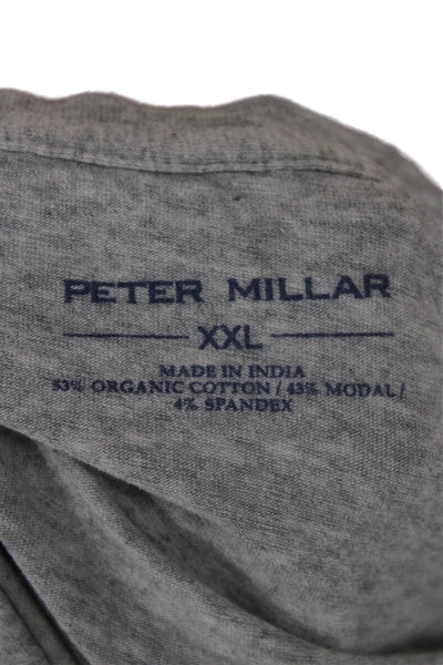 Peter Millar Mens Basic Organic Cotton Crew Neck Gray T-Shirt Size 2XL
