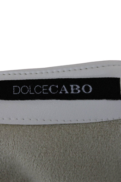 Dolce Cabo Women White V Neck Short Sleeve Basic Blouse Size L