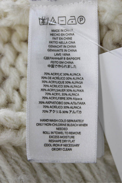 Michael Michael Kors Women Ivory V-Neck Sleeveless Sweater Vest Acrylic Size S