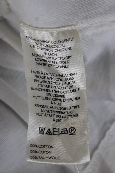 Anthropologie Womens Basic T-Shirt White Cotton Crew Neck Short Sleeve Size M
