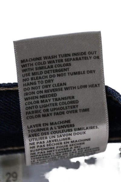 L'Agence Womens Mini Skirt Blue Cotton Button Short Size 29
